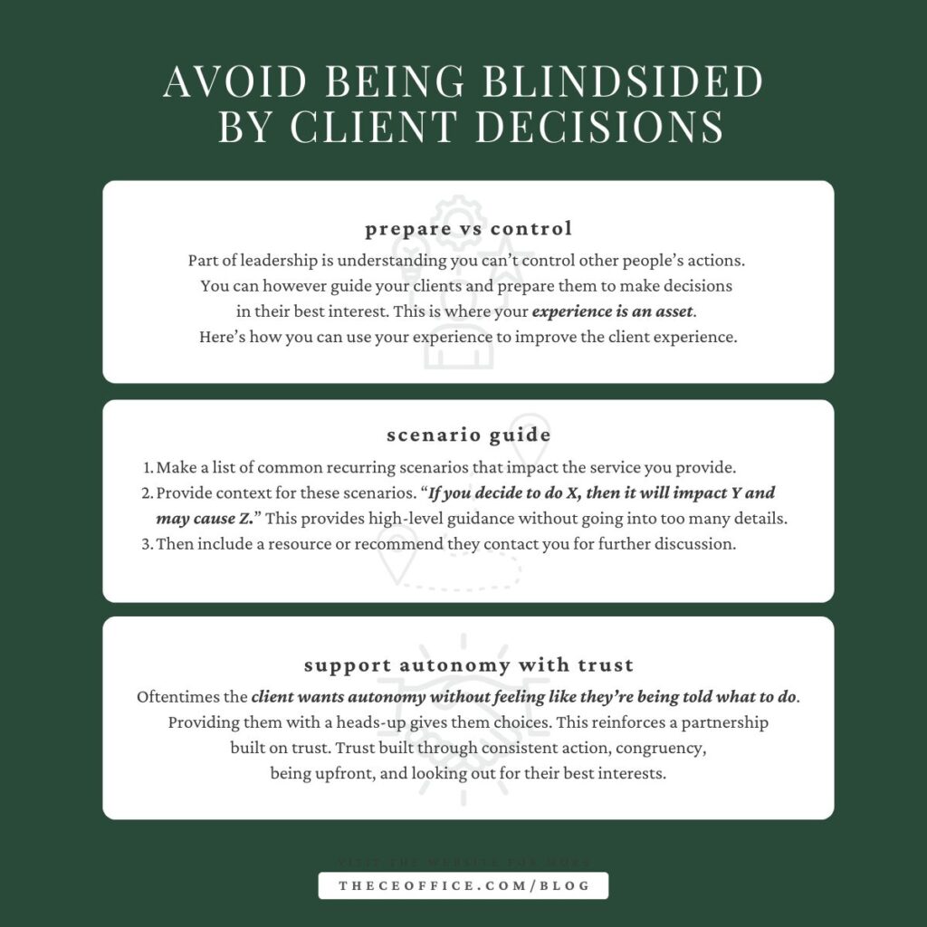 theceoffice - How to Avoid Being Blindsided by Client Decisions